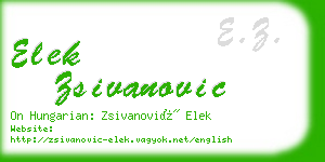 elek zsivanovic business card